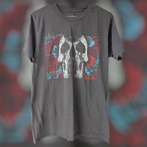 Deftones Self Titled Skull Roses L Gray band metal grunge goth punk rock T-shirt